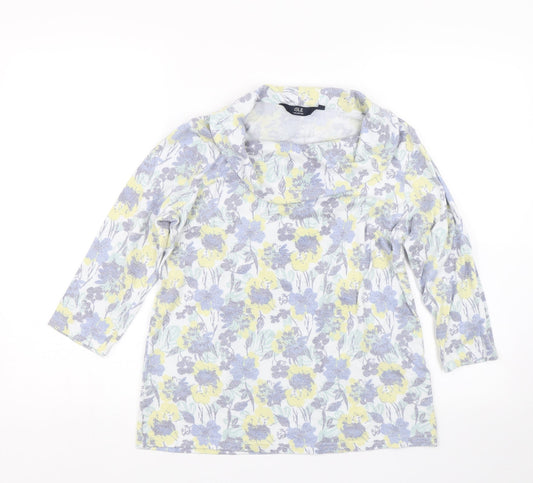 Isle Womens Multicoloured Floral  Basic T-Shirt Size S