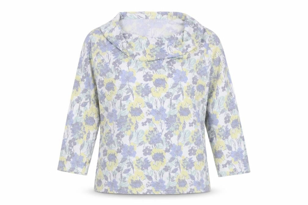 Isle Womens Multicoloured Floral  Basic T-Shirt Size S