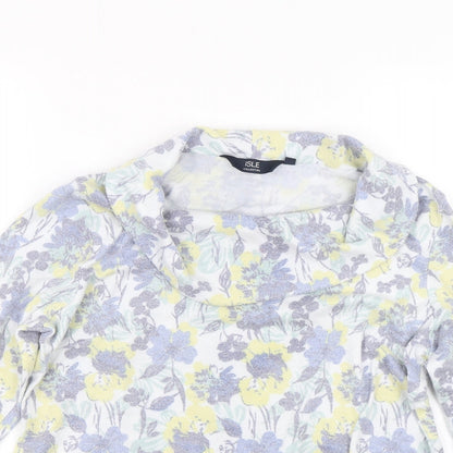 Isle Womens Multicoloured Floral  Basic T-Shirt Size S