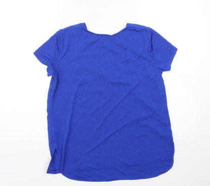 Womens UK Size 12 Peacocks Blue Basic T-Shirt