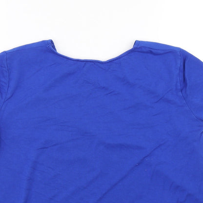Womens UK Size 12 Peacocks Blue Basic T-Shirt