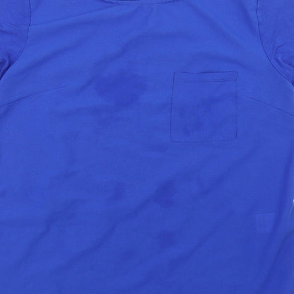 Womens UK Size 12 Peacocks Blue Basic T-Shirt