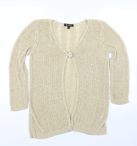 Womens UK Size 12 Originals Beige Cardigan Jumper