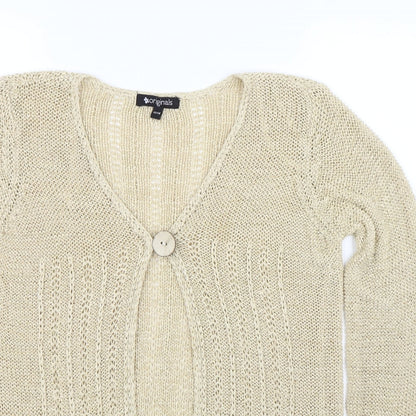 Womens UK Size 12 Originals Beige Cardigan Jumper