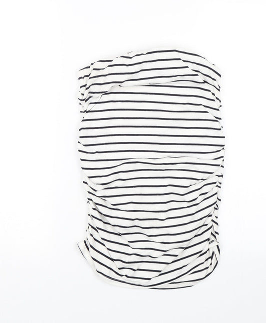 Dorothy Perkins Womens White Striped  Wrap Skirt Size 10