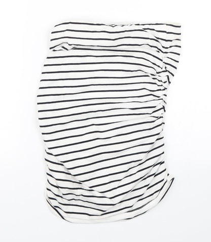 Dorothy Perkins Womens White Striped  Wrap Skirt Size 10