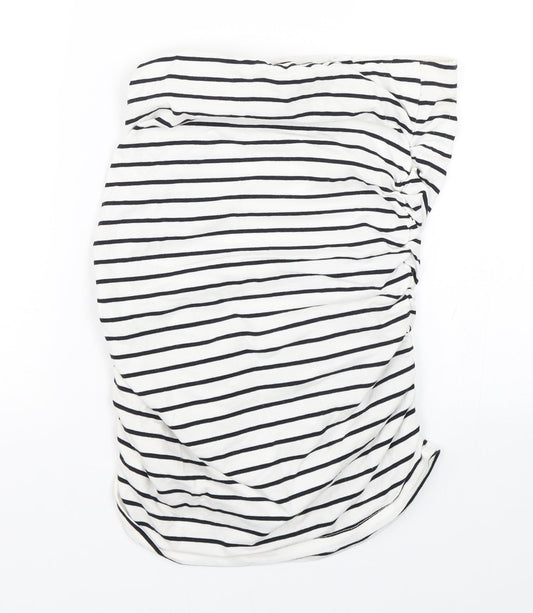 Dorothy Perkins Womens White Striped  Wrap Skirt Size 10