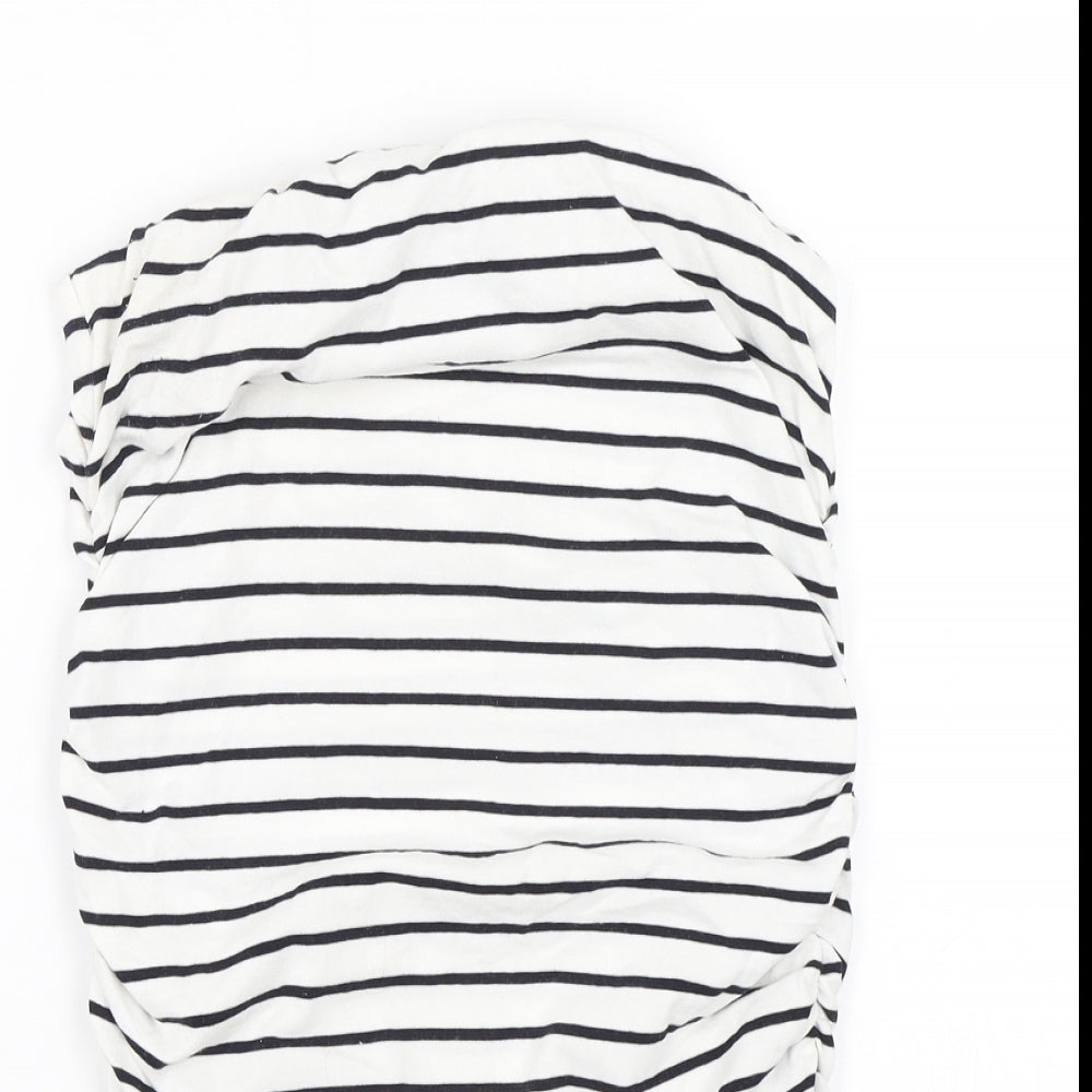 Dorothy Perkins Womens White Striped  Wrap Skirt Size 10