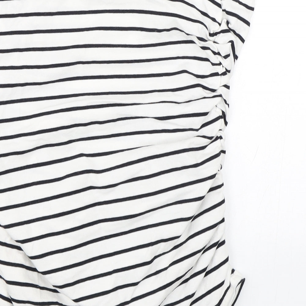 Dorothy Perkins Womens White Striped  Wrap Skirt Size 10