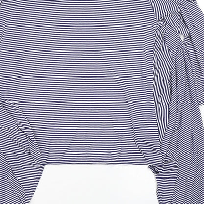 Laura D Womens Blue Striped  Cardigan Jumper Size M
