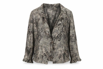 Satsuma Womens Gold Floral  Jacket Blazer Size 12