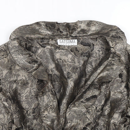 Satsuma Womens Gold Floral  Jacket Blazer Size 12