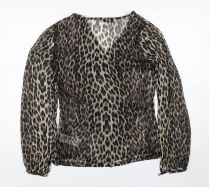 Womens UK Size S VERO MODA Brown Basic Blouse