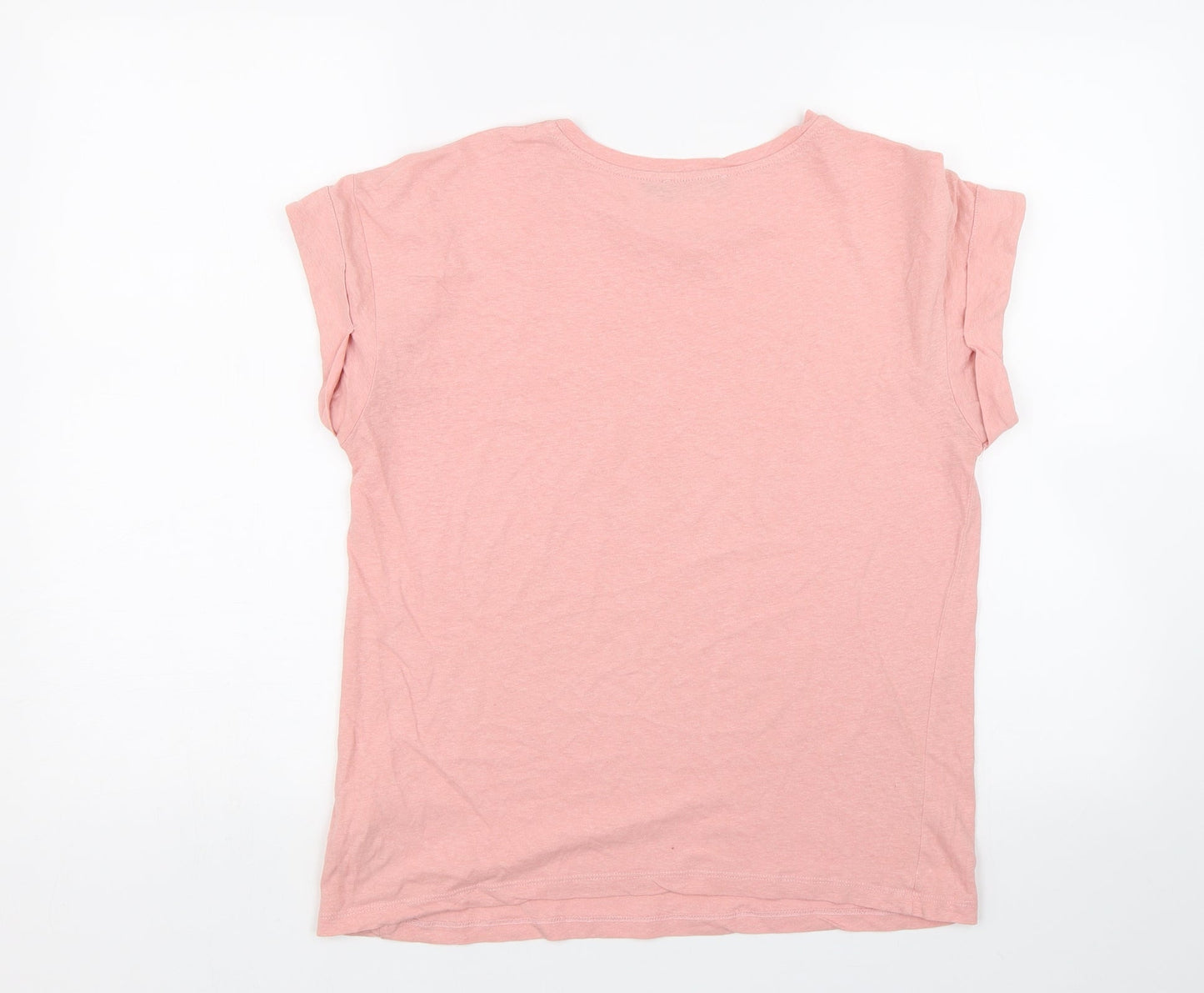 Womens UK Size S Soaked Pink Basic T-Shirt