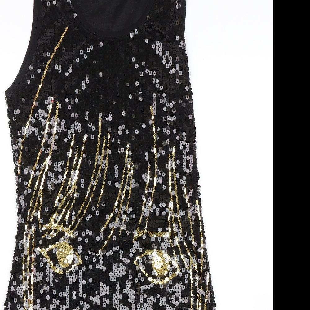 Hoowen Womens Black   Tank Dress  Size 10