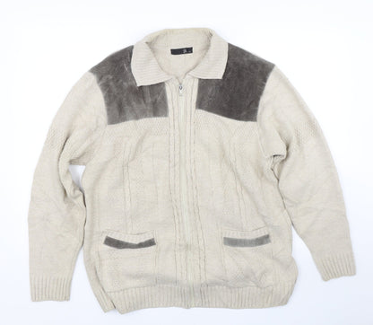 BHS Womens Beige   Full Zip Jumper Size S