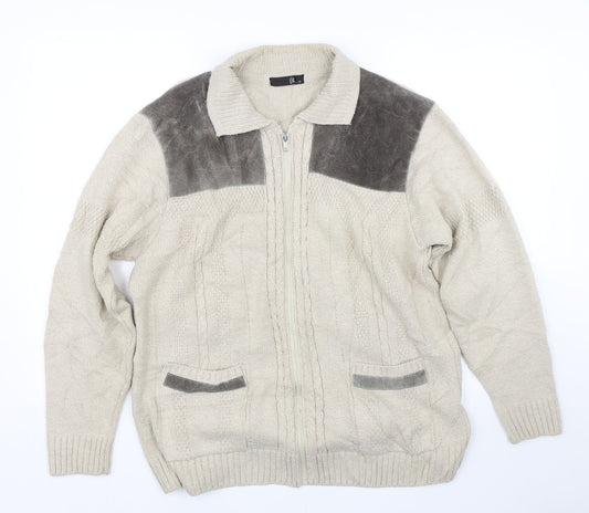 BHS Womens Beige   Full Zip Jumper Size S