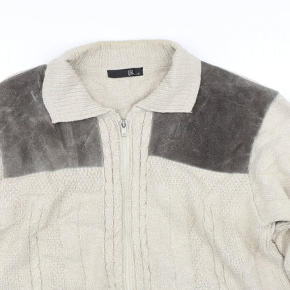 BHS Womens Beige   Full Zip Jumper Size S
