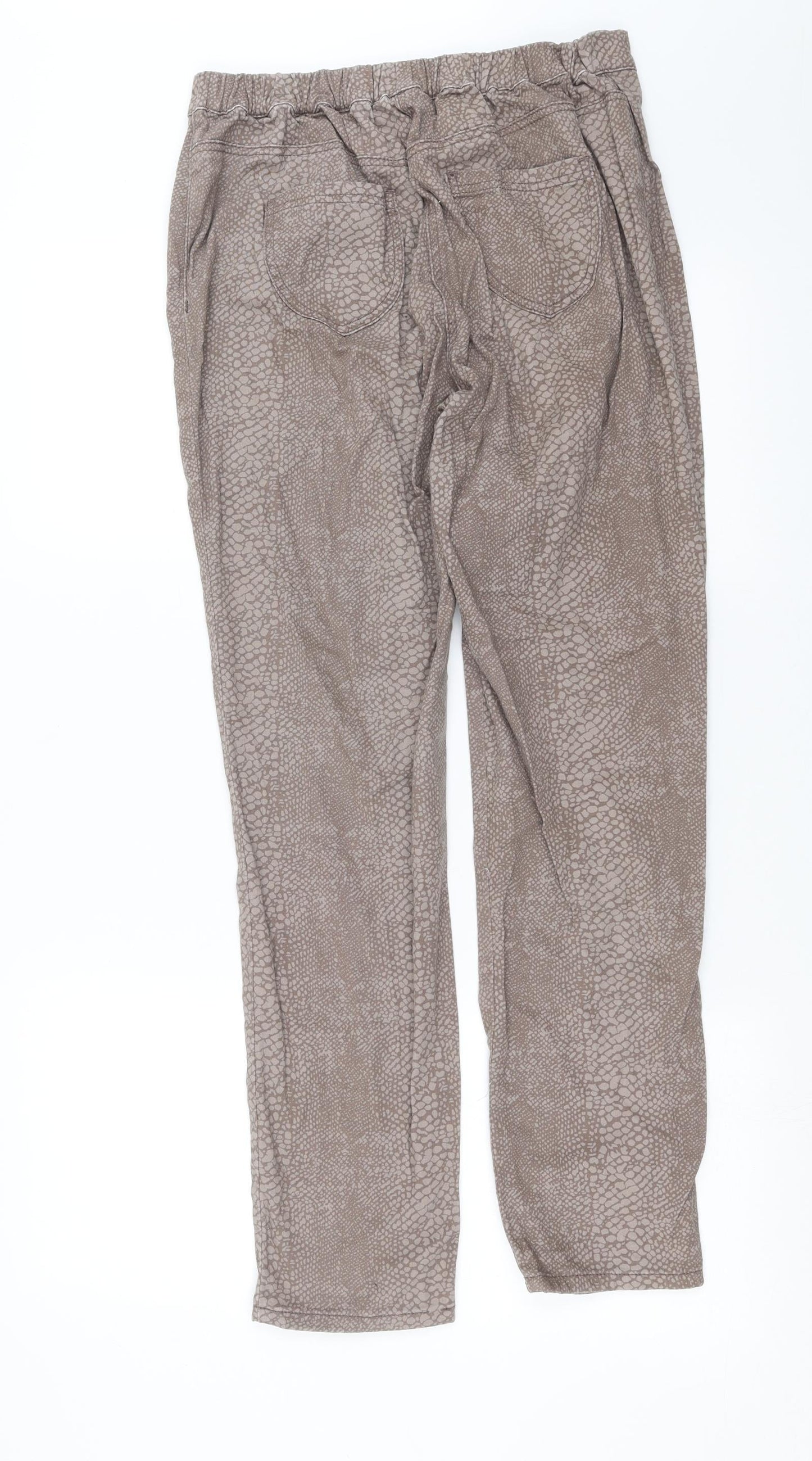 George Womens Beige Animal Print Denim Jegging Jeans Size 14 L28 in