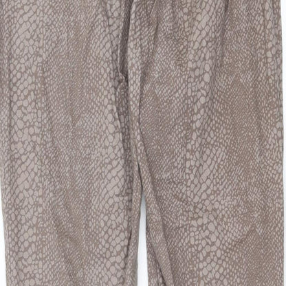 George Womens Beige Animal Print Denim Jegging Jeans Size 14 L28 in