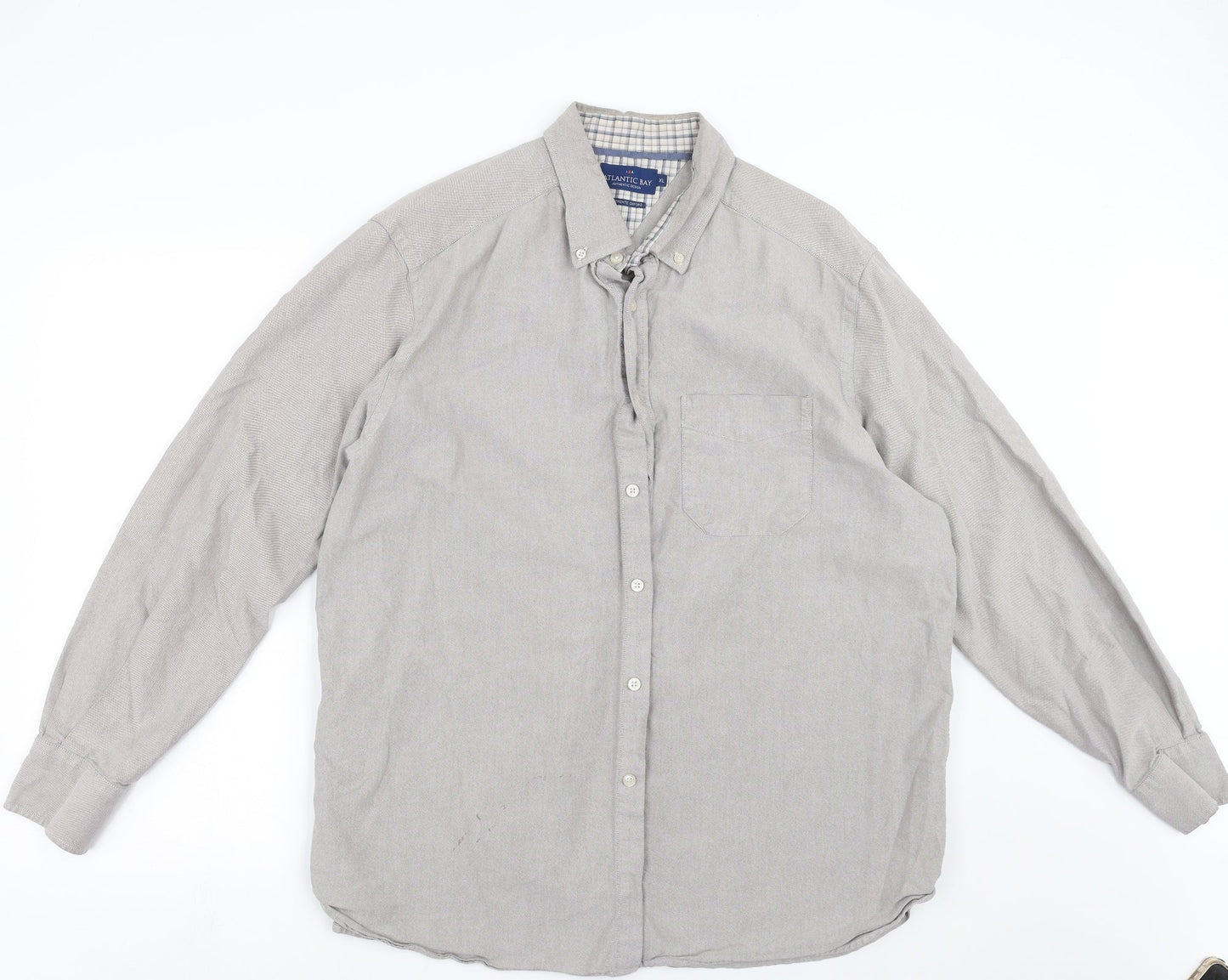 Atlantic Bay Mens Grey    Button-Up Size XL