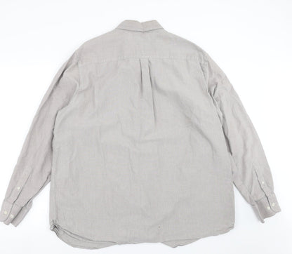 Atlantic Bay Mens Grey    Button-Up Size XL
