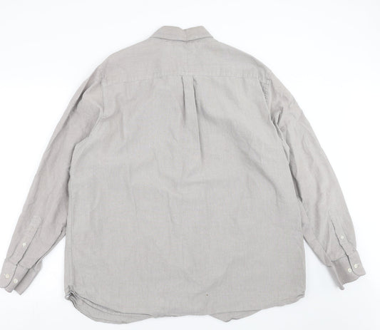 Atlantic Bay Mens Grey    Button-Up Size XL