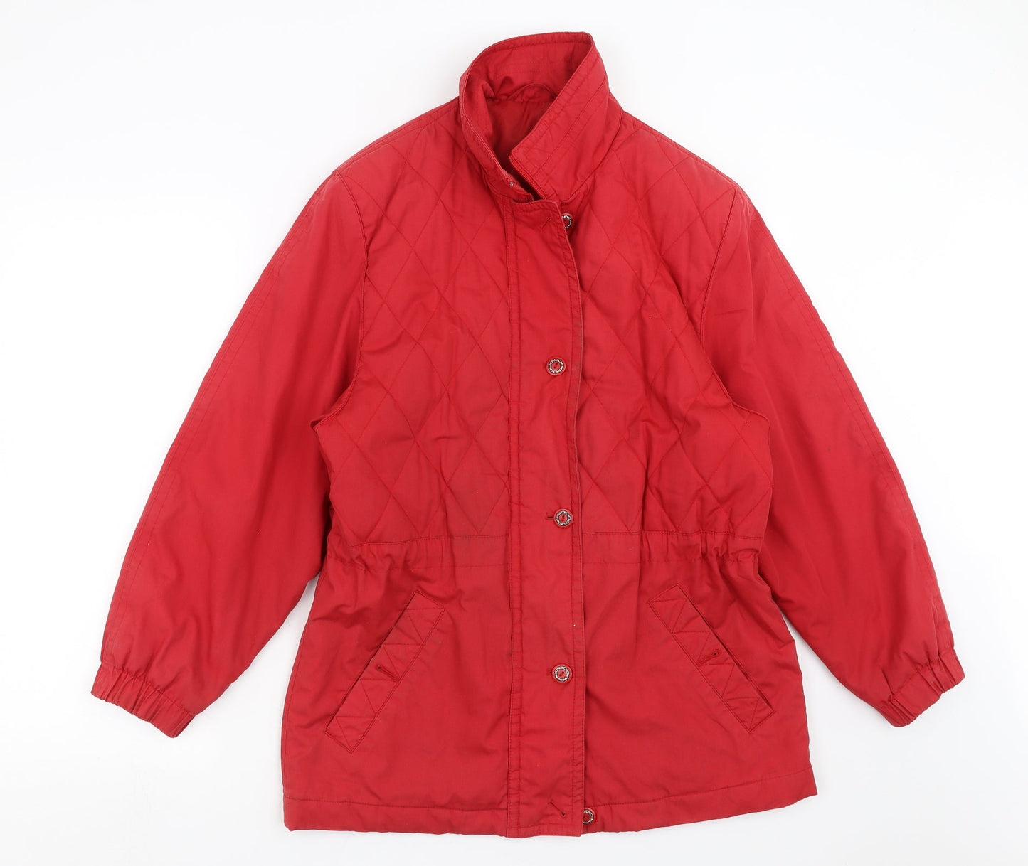 Womens UK Size 8 Marks and Spencer Red Quilted Coat
