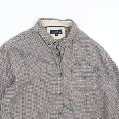 Mens UK Size L Easy Red  Button-Up Long Sleeve Casual Shirt