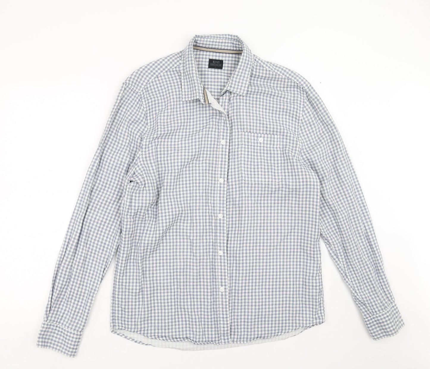 ACW85 Mens Blue Check   Button-Up Size L