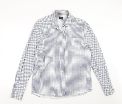 ACW85 Mens Blue Check   Button-Up Size L