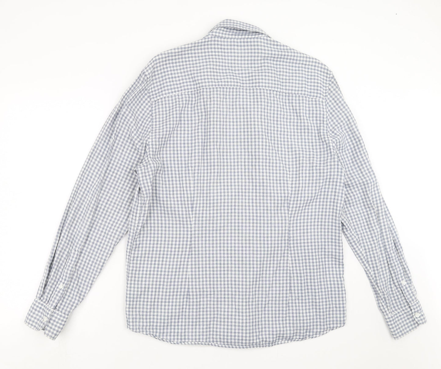 ACW85 Mens Blue Check   Button-Up Size L