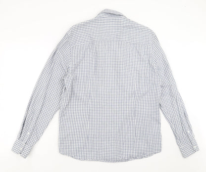 ACW85 Mens Blue Check   Button-Up Size L