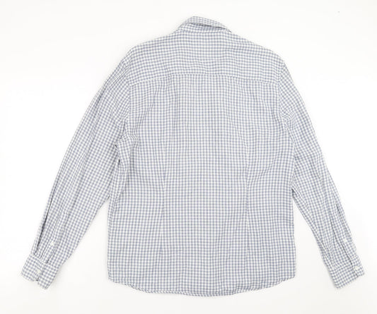 ACW85 Mens Blue Check   Button-Up Size L