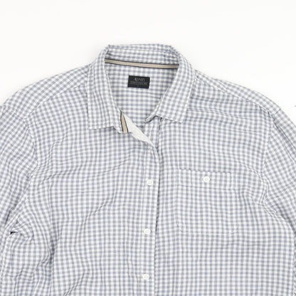 ACW85 Mens Blue Check   Button-Up Size L
