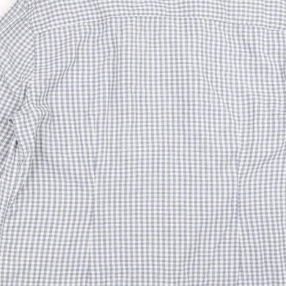 ACW85 Mens Blue Check   Button-Up Size L