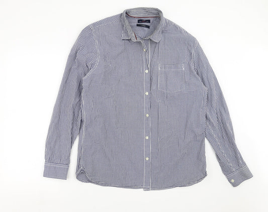 Mens UK Size L Easy Blue  Button-Up Long Sleeve Casual Shirt