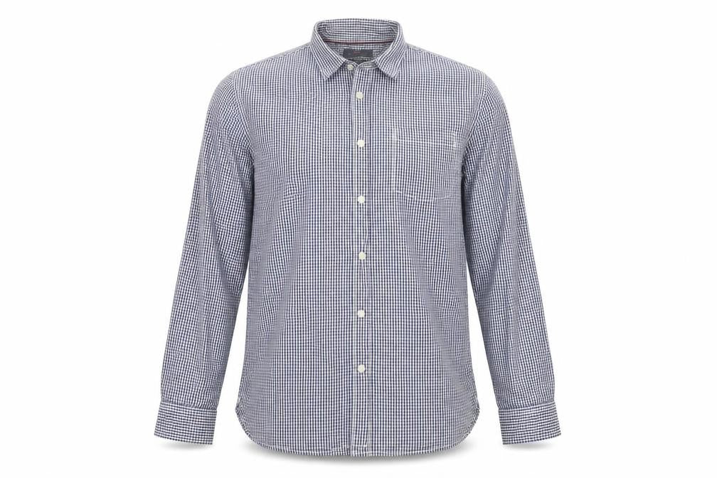 Mens UK Size L Easy Blue  Button-Up Long Sleeve Casual Shirt