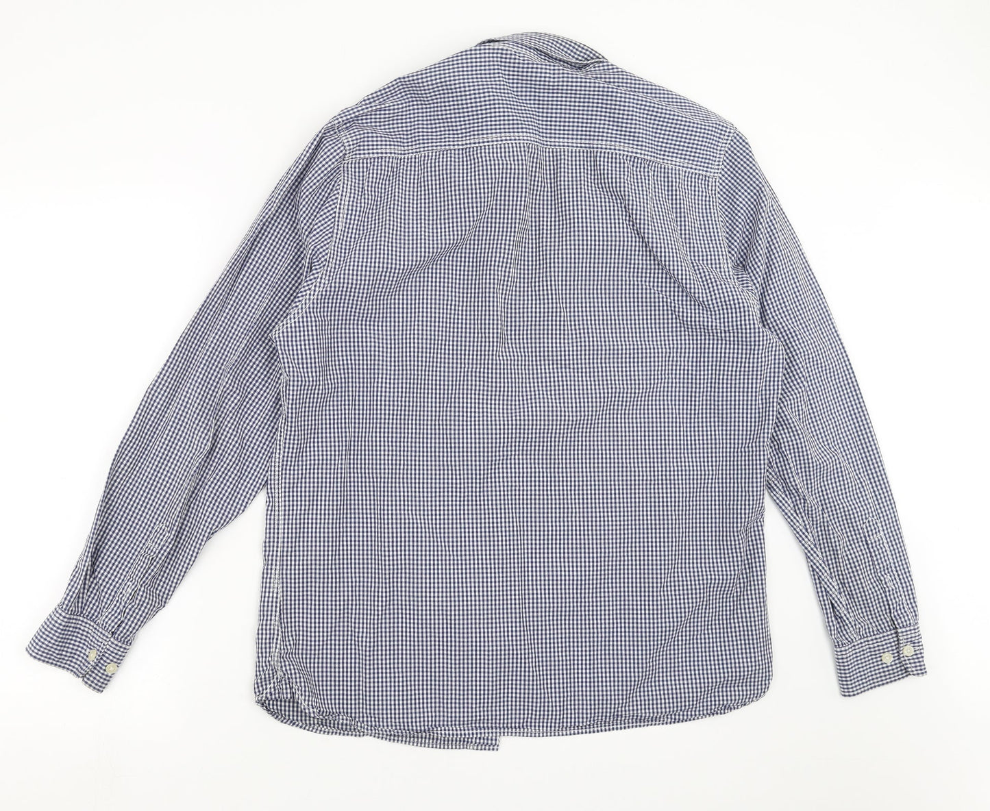 Mens UK Size L Easy Blue  Button-Up Long Sleeve Casual Shirt