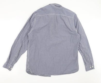 Mens UK Size L Easy Blue  Button-Up Long Sleeve Casual Shirt