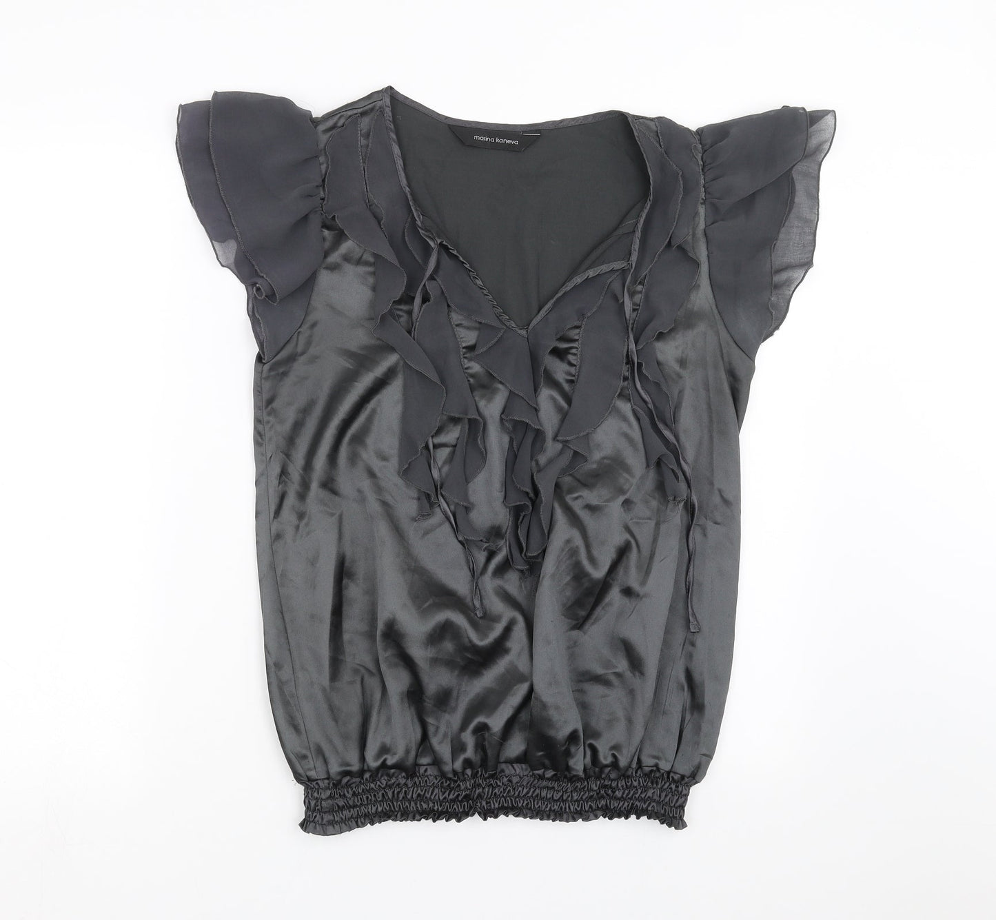 Womens UK Size 8 Marina Kaneva Grey Basic Blouse