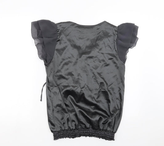 Womens UK Size 8 Marina Kaneva Grey Basic Blouse
