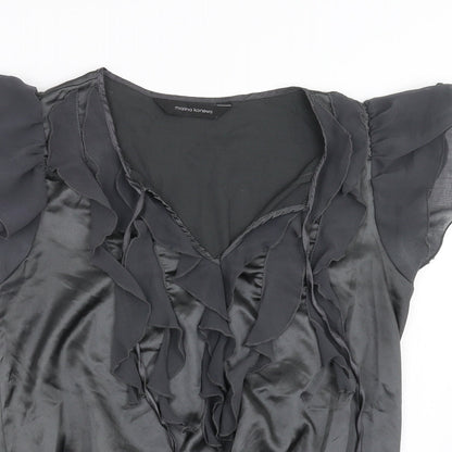 Womens UK Size 8 Marina Kaneva Grey Basic Blouse