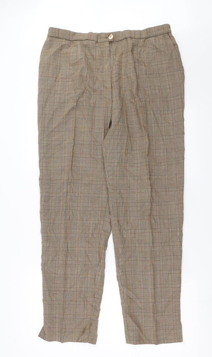 Karting Womens Brown Check  Trousers  Size 34 in L30 in