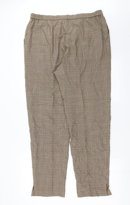 Karting Womens Brown Check  Trousers  Size 34 in L30 in