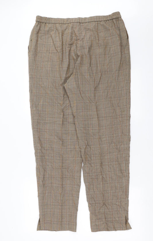 Karting Womens Brown Check  Trousers  Size 34 in L30 in