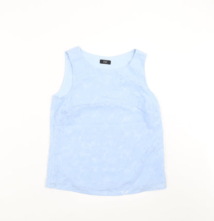 F&F Womens Blue Floral  Basic Blouse Size 6