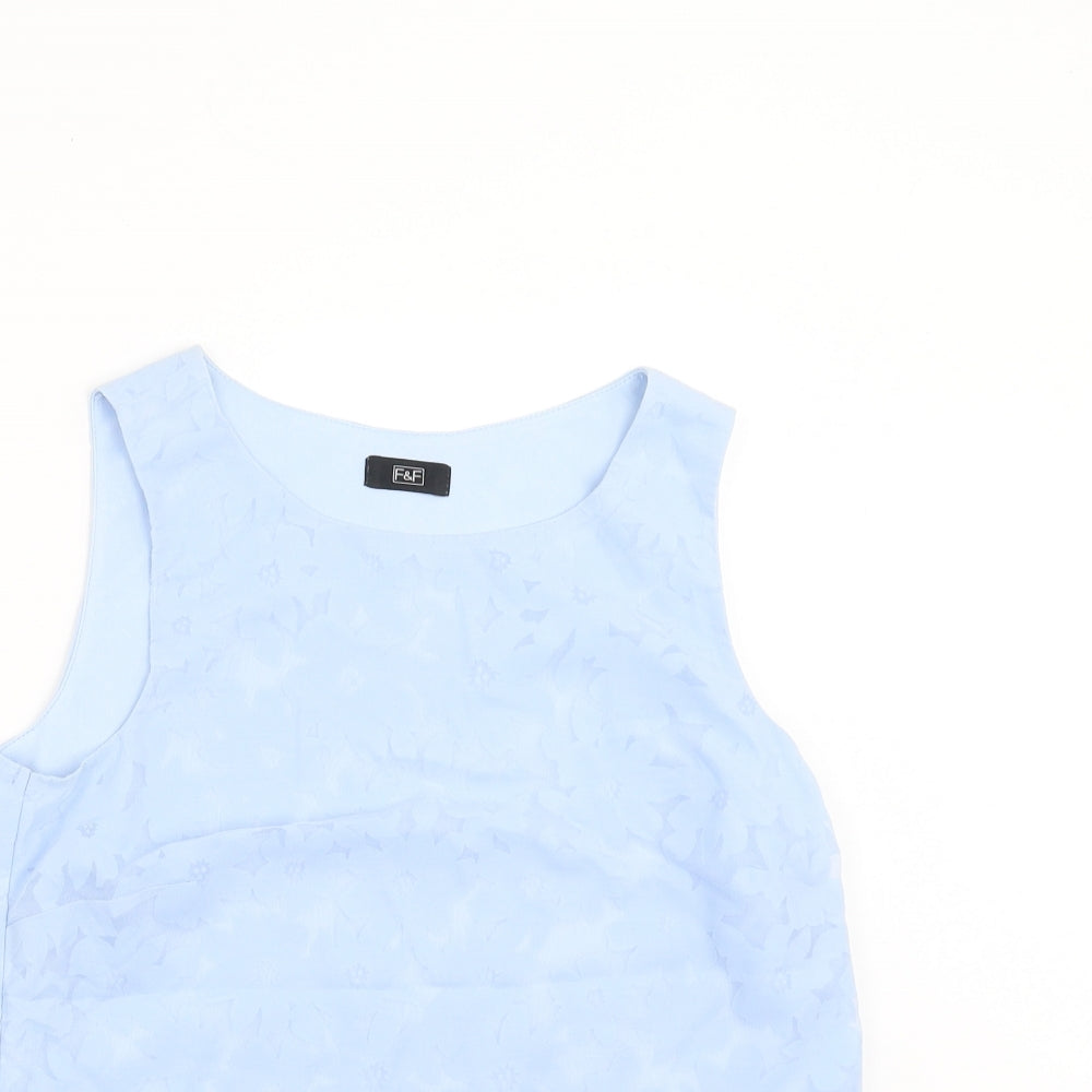 F&F Womens Blue Floral  Basic Blouse Size 6