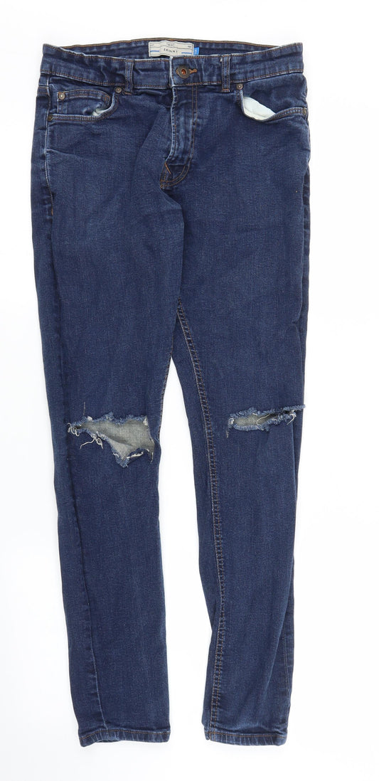 NEXT Mens Blue  Denim Skinny Jeans Size 32 in L28 in