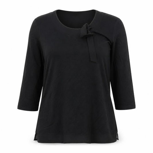Womens UK Size 10 Barbara Lebek Black Basic T-Shirt